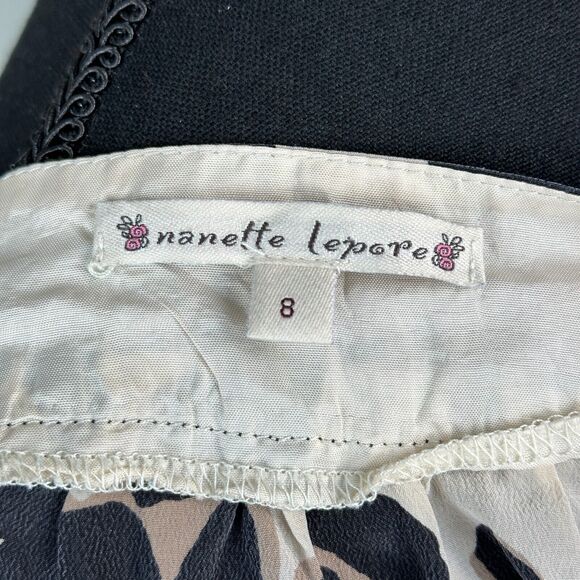 Y2K Nanette Lepore 100% Silk Blouse 8 Leopard Puff Sleeve Peasant Top Fairy Mob - Picture 9 of 14